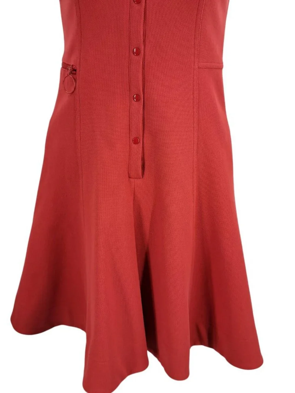 Akris Punto Red Ponte Knit Sleeveless Fit & Flare Dress Size 2 Career Snap - Picture 12 of 12
